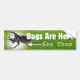 Kryp är här.. Rhino Beetle Bumper Sticker Bildekal