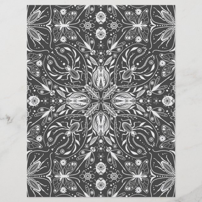 Kryp, benvit på svart (Framsida)