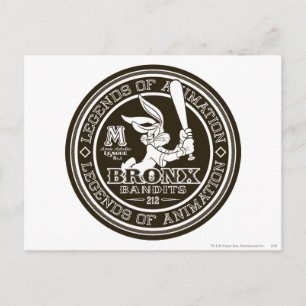 KRYP BUNNY™ Bronx Bombers Round Logotyp B/W Vykort