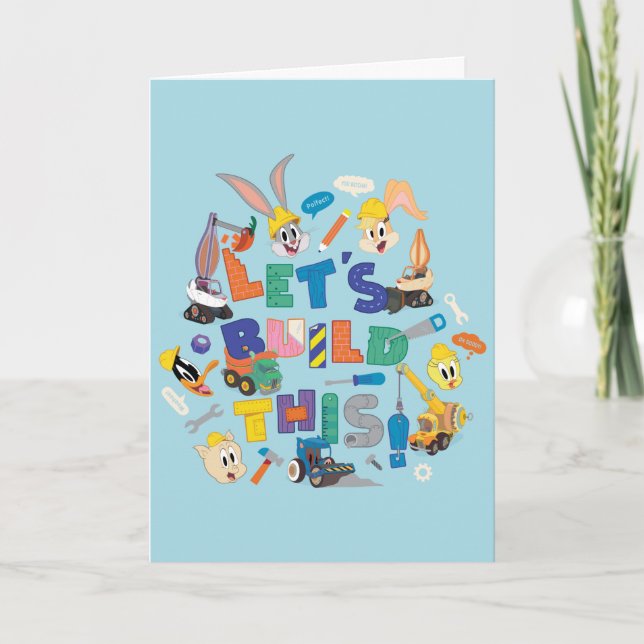KRYP BUNNY BUILDERS™| "Låt oss Bygg detta"-kollage Kort (Framsida)