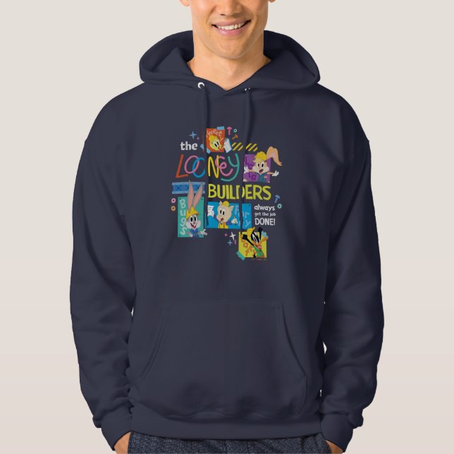 KRYP BUNNY BUILDERS™| Looney Builders Collage Hoodie (Framsida)