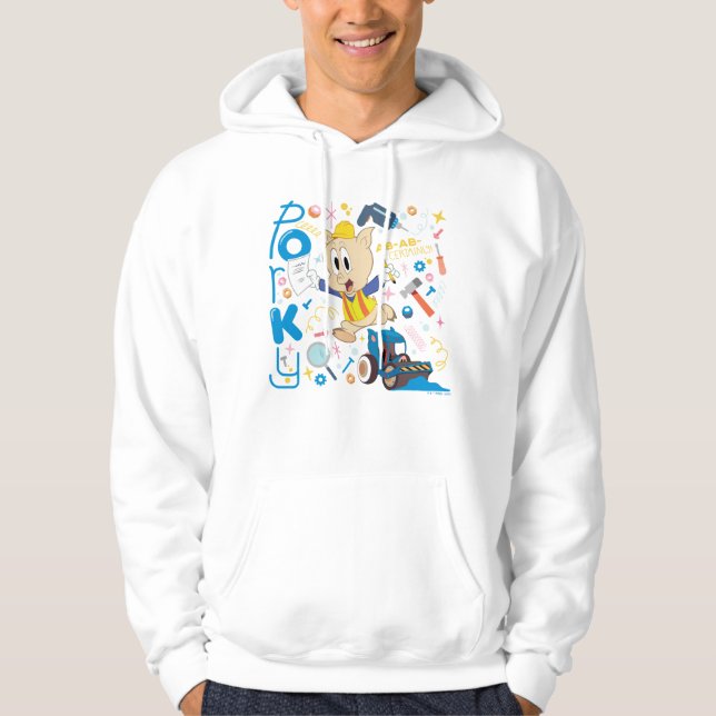 KRYP BUNNY BUILDERS™| Porky Gris Work Verktyg Hoodie (Framsida)