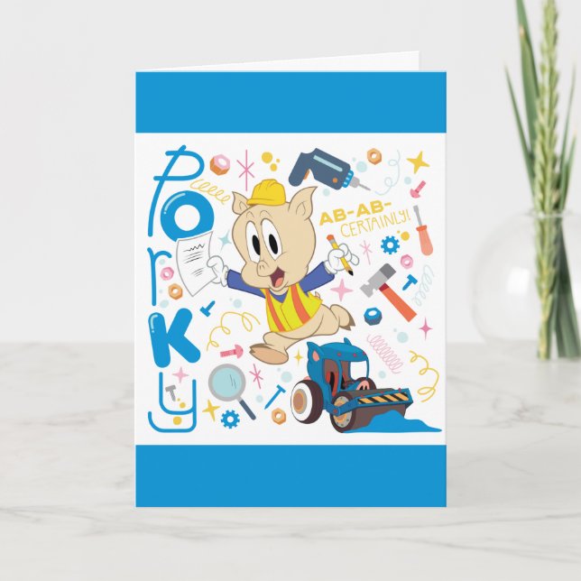 KRYP BUNNY BUILDERS™| Porky Gris Work Verktyg Kort (Framsida)