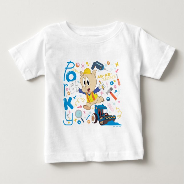 KRYP BUNNY BUILDERS™| Porky Gris Work Verktyg T Shirt (Framsida)