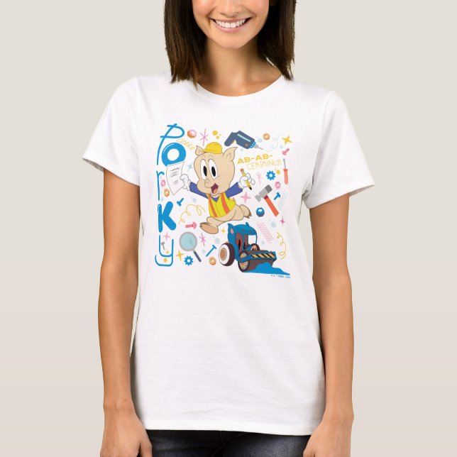 KRYP BUNNY BUILDERS™| Porky Gris Work Verktyg T Shirt (Framsida)
