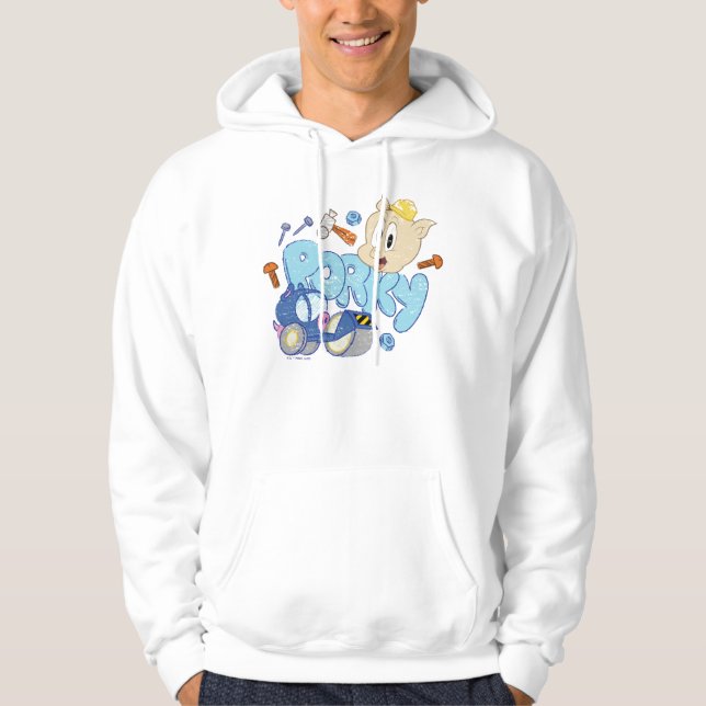 KRYP BUNNY BUILDERS™| Porky Sketch Art Hoodie (Framsida)