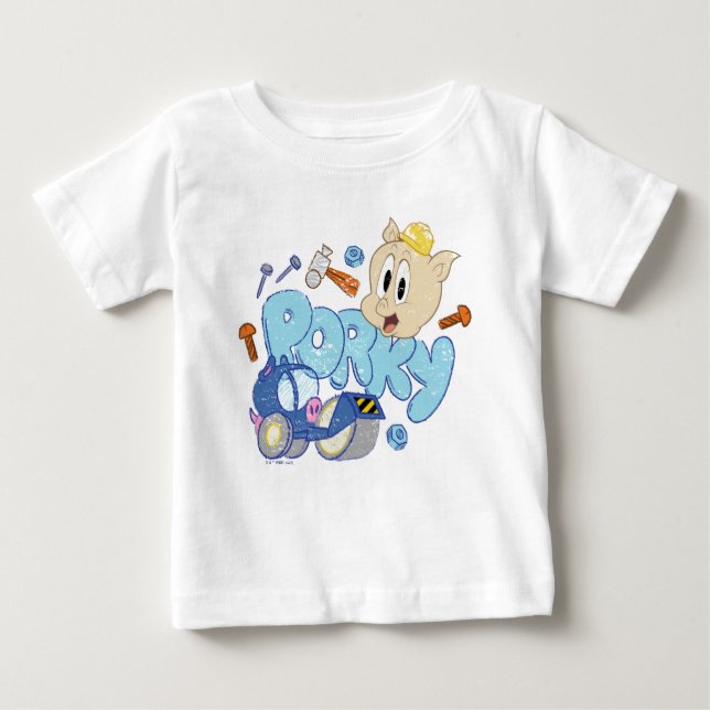 KRYP BUNNY BUILDERS™| Porky Sketch Art T Shirt (Framsida)