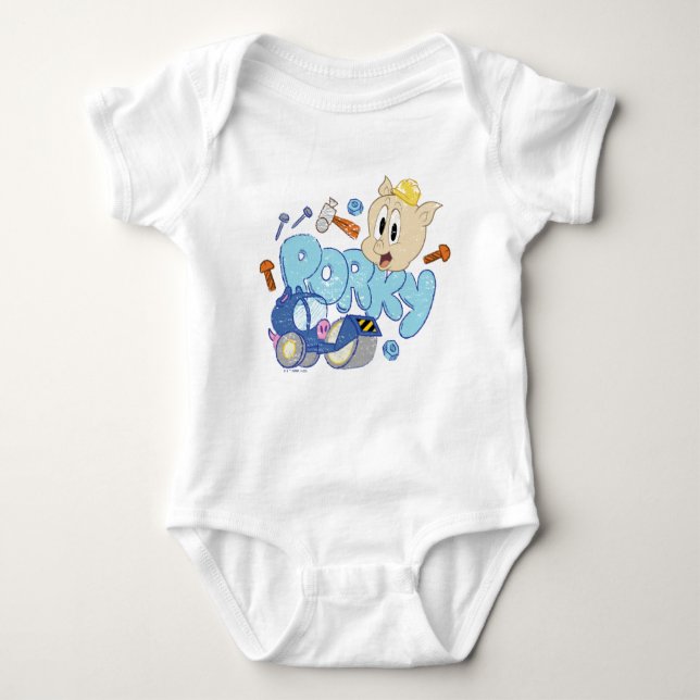 KRYP BUNNY BUILDERS™| Porky Sketch Art T Shirt (Framsida)