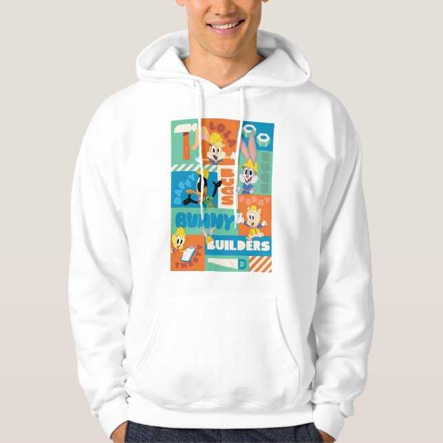 KRYP BUNNY BUILDERS™| Teckenrutnät Mönster Hoodie (Framsida)