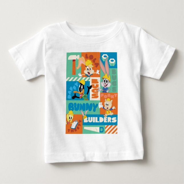 KRYP BUNNY BUILDERS™| Teckenrutnät Mönster T Shirt (Framsida)