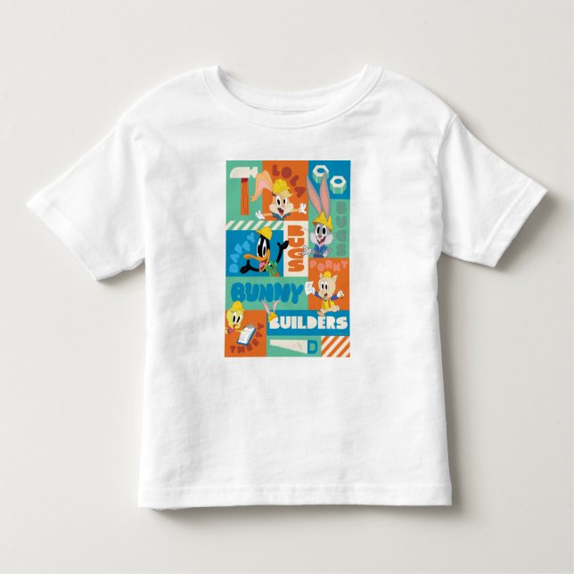 KRYP BUNNY BUILDERS™| Teckenrutnät Mönster T Shirt (Framsida)