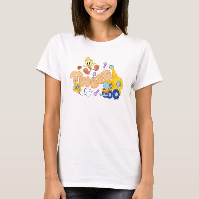 KRYP BUNNY BUILDERS™| TWEETY™ Sketch Art T Shirt (Framsida)