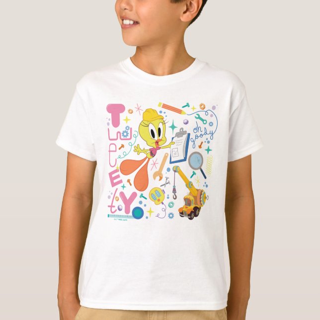 KRYP BUNNY BUILDERS™| TWEETY™ Work Verktyg T Shirt (Framsida)