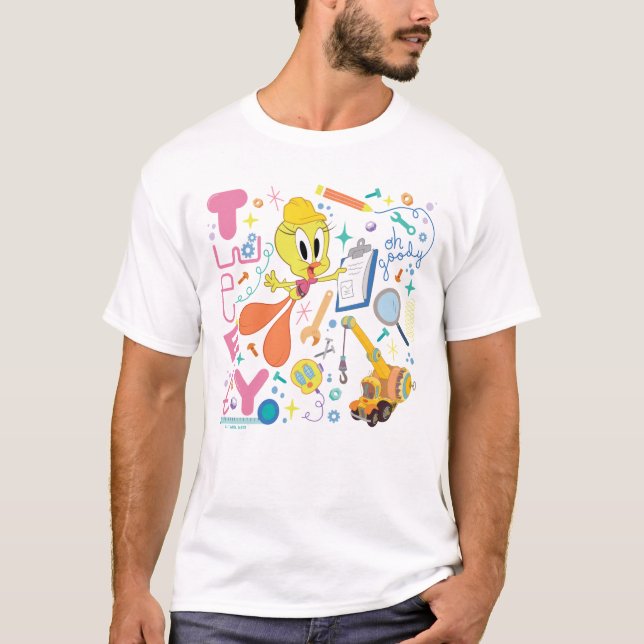 KRYP BUNNY BUILDERS™| TWEETY™ Work Verktyg T Shirt (Framsida)