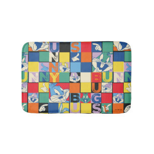 KRYP BUNNY™ Colorful Namn and Ansikte Checker Badrumsmatta