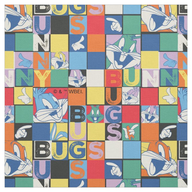 KRYP BUNNY™ Colorful Namn and Ansikte Checker Tyg (Provkarta)