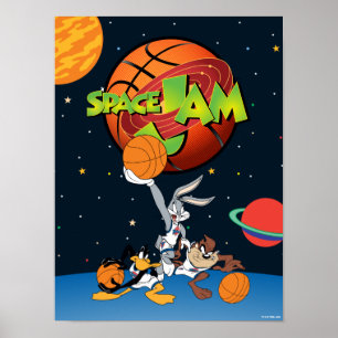 KRYP BUNNY™, DAFFY ANKA™ och TAZ™ SPACE SYLT™ Logo Poster