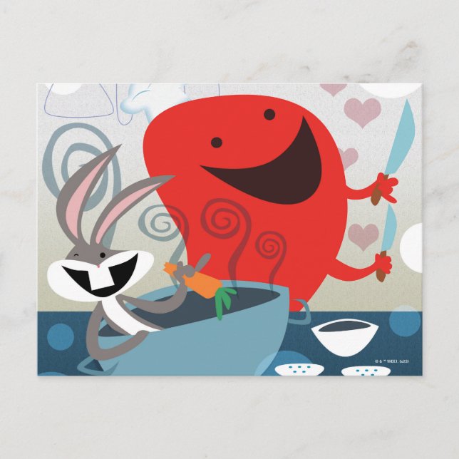 KRYP BUNNY™ & Gossamer Whimsical Meal Prep Vykort (Framsida)