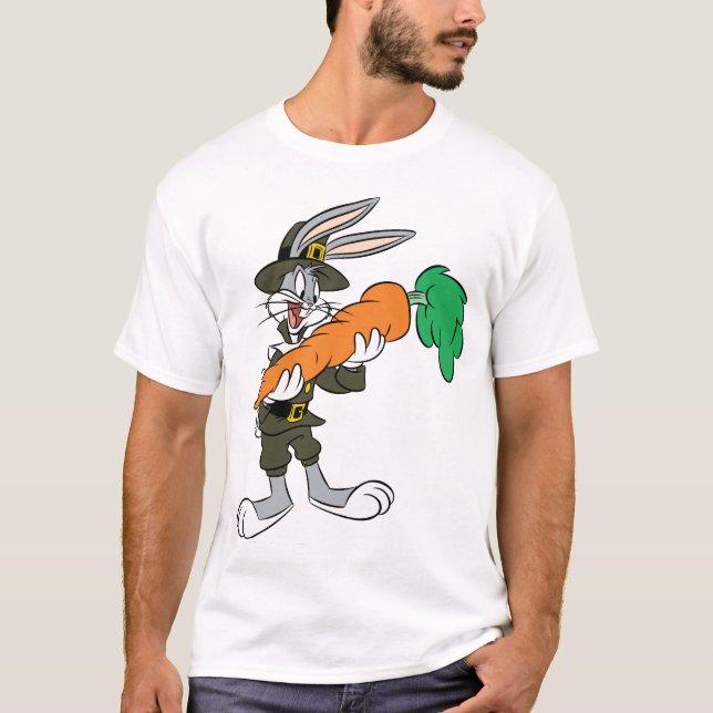 KRYP BUNNY™ Pilgrim Thanksgiving Carrot T Shirt (Framsida)