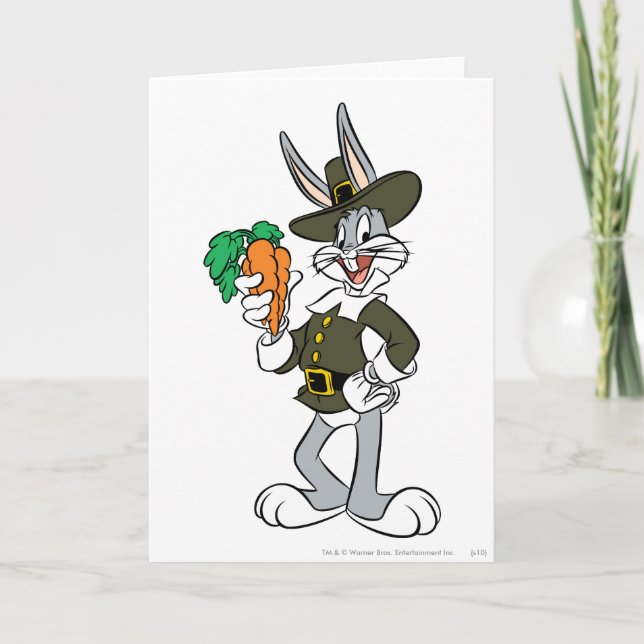 KRYP BUNNY™ Pilgrim Thanksgiving Helgkort (Framsida)