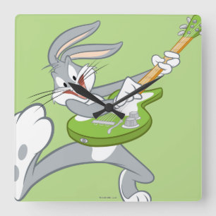 KRYP BUNNY™ Rocking on Guitar Fyrkantig Klocka