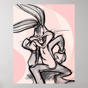 KRYP BUNNY™ Thinker Ljus rosa Poster