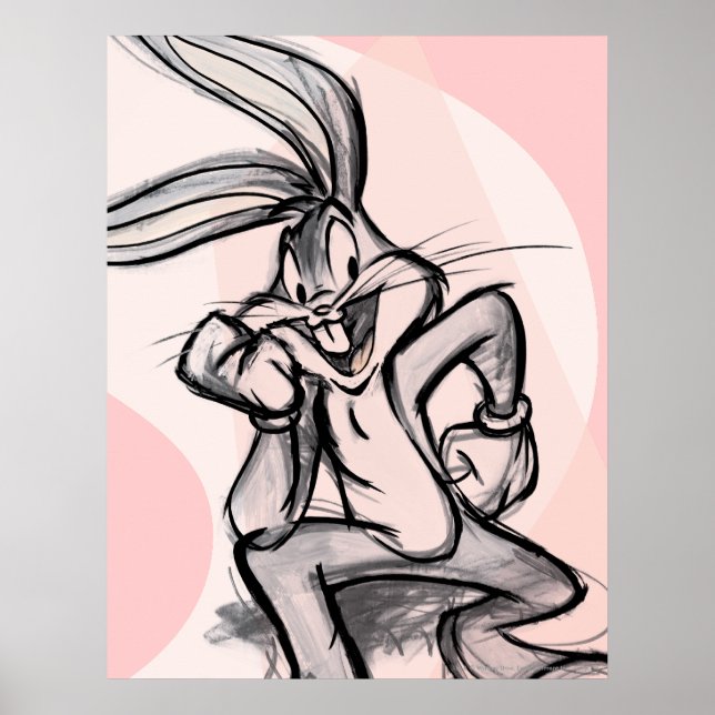 KRYP BUNNY™ Thinker Ljus rosa Poster (Framsidan)