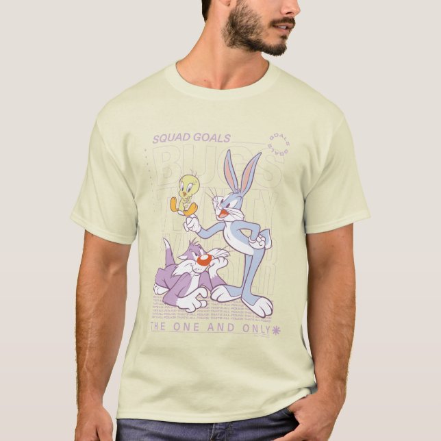 KRYP BUNNY™, TWEETY™, SYLVESTER™ Squad Goals T Shirt (Framsida)
