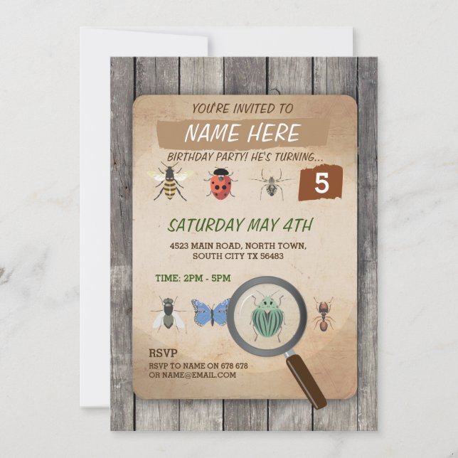 KRYP CATCHER SCAVENGER HUNT BARNS FÖDELSEDAG PARTY INBJUDNINGAR (Framsida)