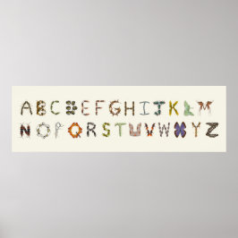 Kryp Decor Insekt eller Kryp Alphabet Education Poster