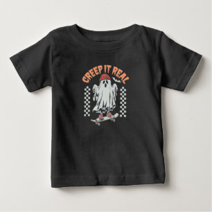 Kryp Det Verkliga Retro Halloween Skate Spöke T Shirt