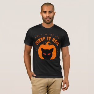 KRYP DET VERKLIGEN ROLIGT KATT HALLoween T Shirt
