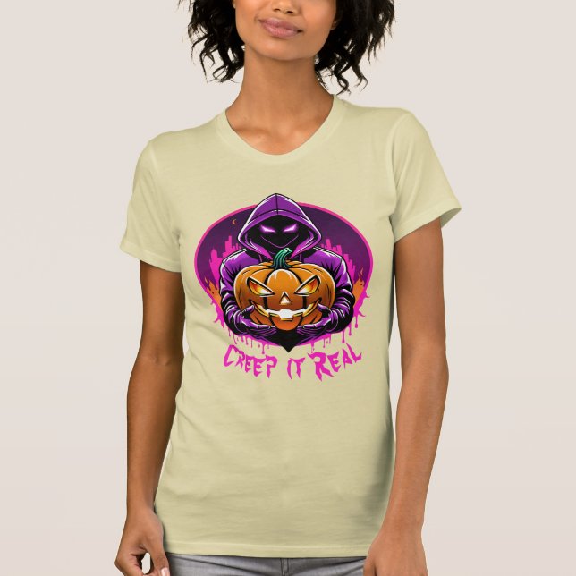 Kryp det verkligt, skräck Halloween-illustration T Shirt (Framsida)
