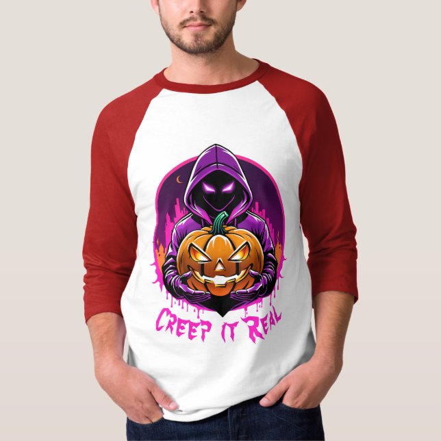 Kryp det verkligt, skräck Halloween-illustration T Shirt (Framsida)
