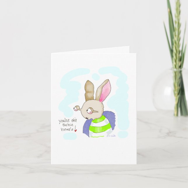 Kryp Eyed Bunny Birthday Card Kort (Framsida)
