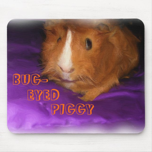 KRYP-EYED PIGGY Guinea Gris Mousepad Musmatta (Framsidan)