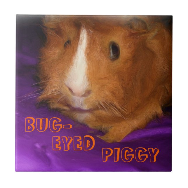 KRYP-EYED PIGGY Guinea-Gris Tile Kakelplatta (Framsidan)