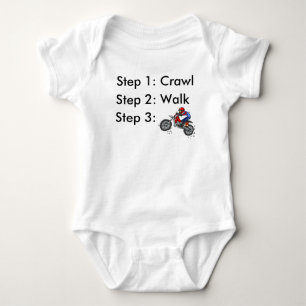 Kryp Gå Dirt Bike Motocross Baby Bodysuit T Shirt