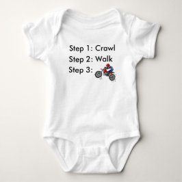 Kryp Gå Dirt Bike Motocross Baby Onesie T Shirt