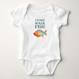 Kryp Gå Fiska Rolig Akvarell Fiske T Shirt