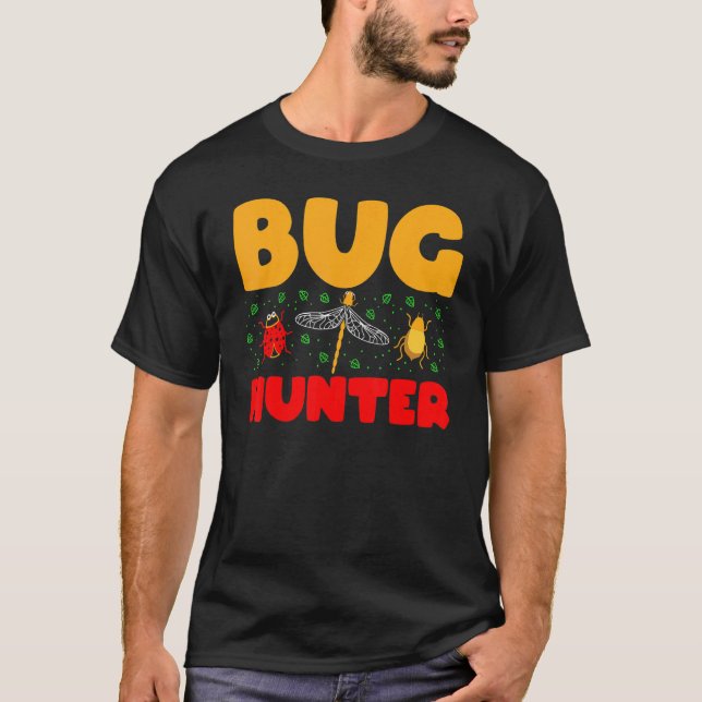 Kryp Hunter Ladybugs Dragonfly Bee Kryp Beetle Was T Shirt (Framsida)