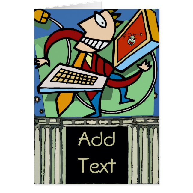 Kryp i datorn hälsningskort (Framsidan)