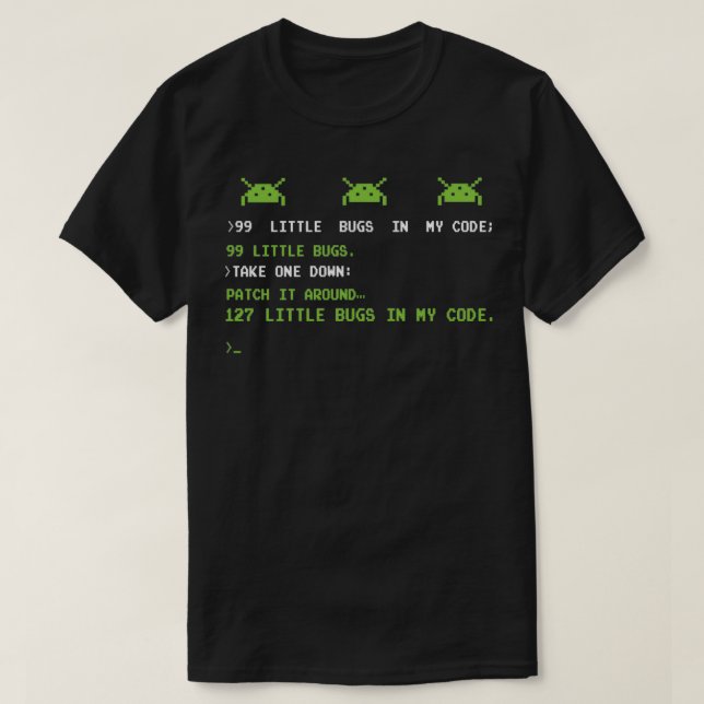 Kryp i kodprogram för datorvetenskapskoder t shirt (Design framsida)