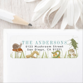 Kryp Insekt Critters Mushroom Returadress Etikett