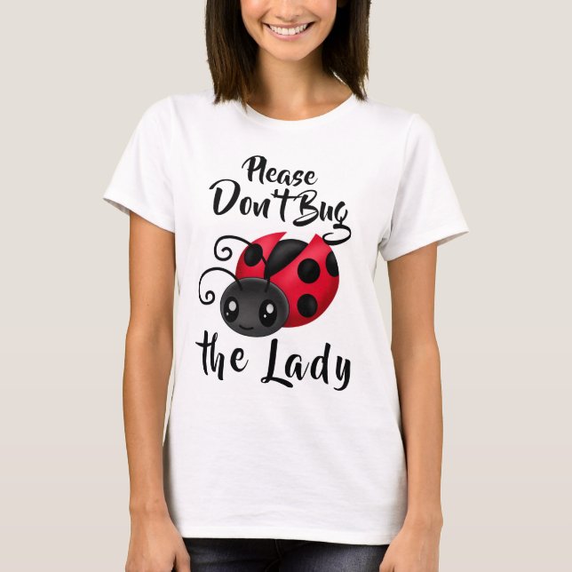 Kryp inte Dam Kawaii Ladybug Tee Shirt (Framsida)