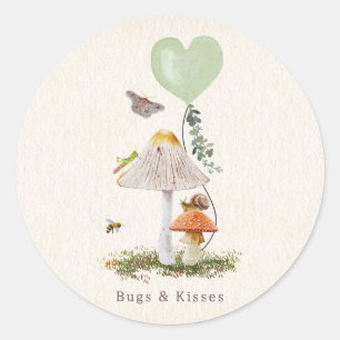 Kryp & Kisses Snigel Mushroom Valentine Runt Klistermärke