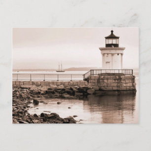 Kryp Light, Portland Breakwater Light vycard Vykort