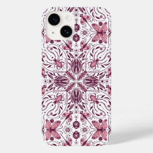 Kryp, mörkens magenta och rosa på vitt