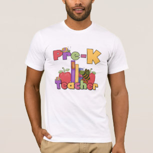 Kryp- och äpplePre-K lärare T-shirt