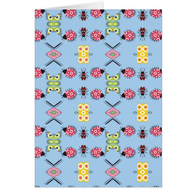 Kryp och fjärilar hälsningskort (Framsidan)